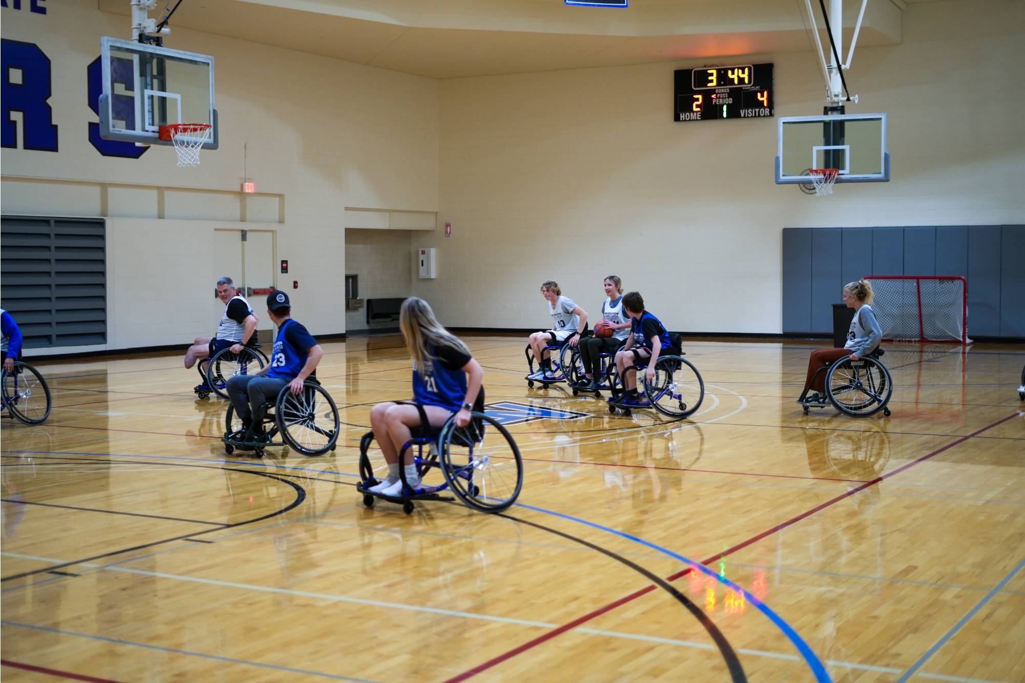 Wheelchair basketball in the Recreation Center